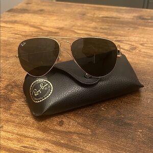 Ray-Ban Gold Aviator Sunglasses with Black Case
